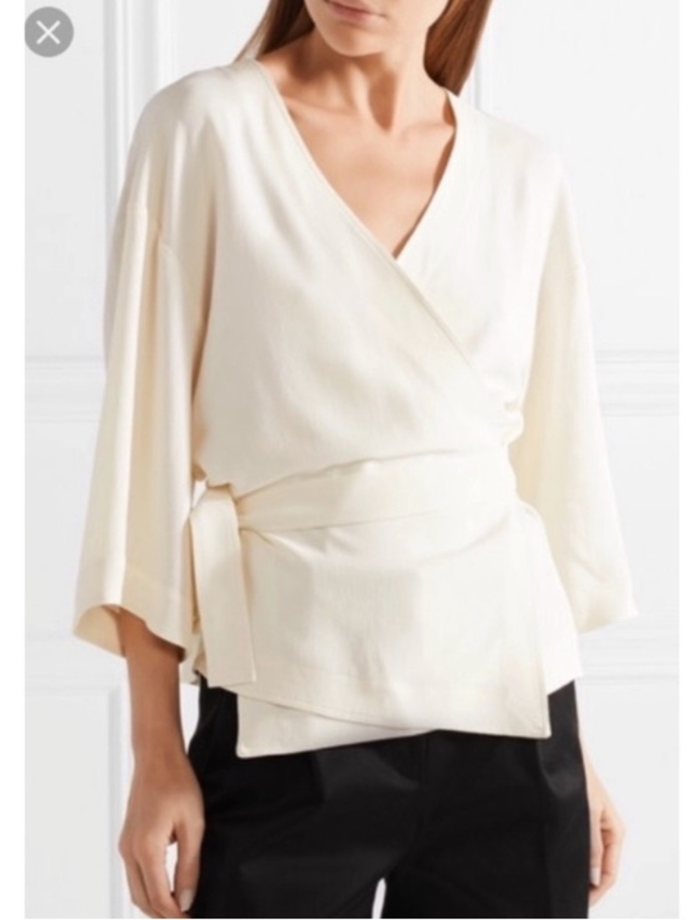 Theory Rosina Crepe Wrap Top, Relaxed Fit, See Measurement Inside